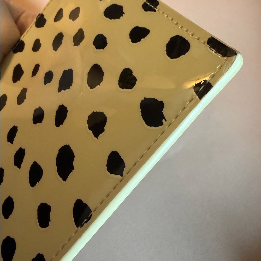 Kate Spade Black & White Polka Dot Flat Zip Pouch Bag - Picture 4 of 6